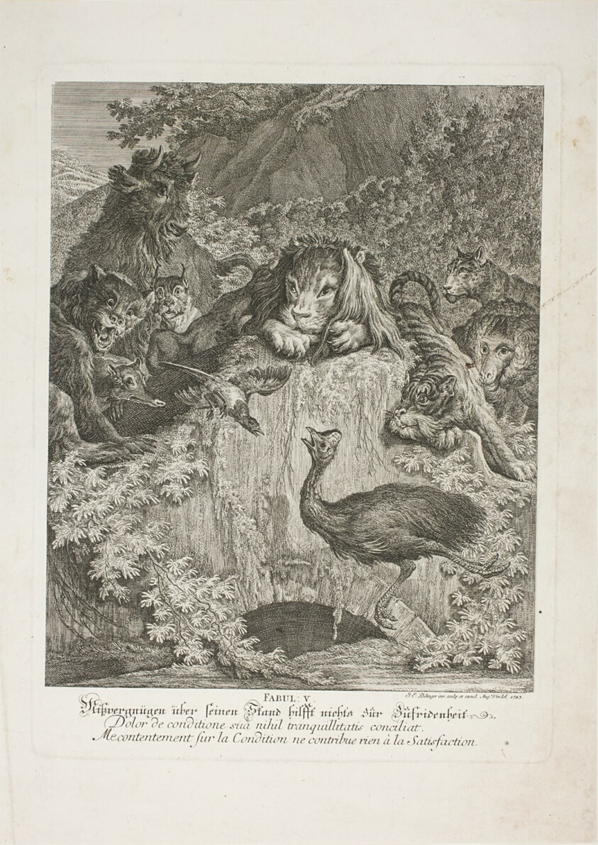 Fable V, plate five from Lehrreiche Fabeln aus dem Reiche der Theire