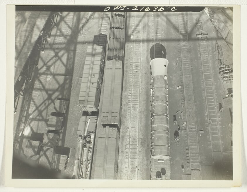 Freight Cars Seen from Above, Detroit Michigan