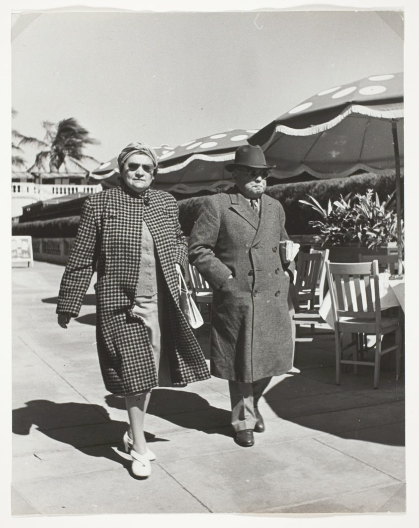 Miami Beach, Fla. Strollers in Heavy Coats During Cold Weather
