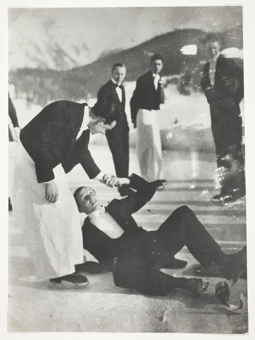 Waiter School on Skates, Grand Hotel, St. Moritz