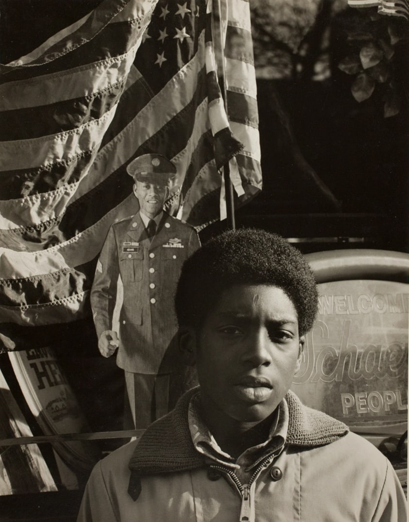Boy and Flag (and Recruitment Poster), Long Island City, NY