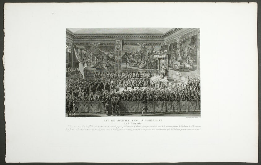 Seat of Justice Held at Versailles (Lit de Justice tenu à Versailles), from the series Tableaux historiques de la révolution française