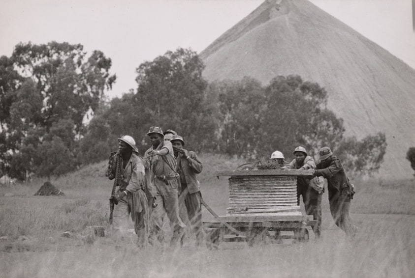 Miners in Field, South Africa