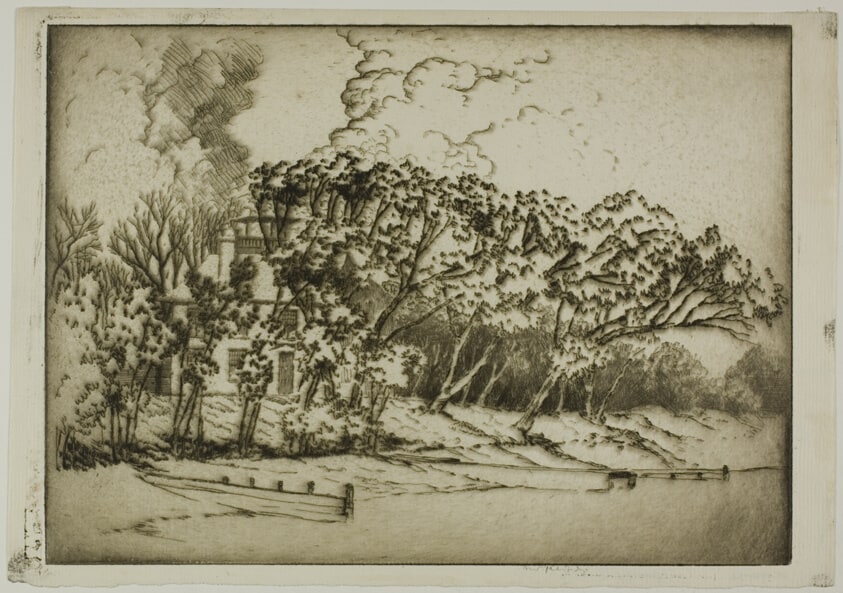 Charles Deering's Evanston Home, Seen from the Lake