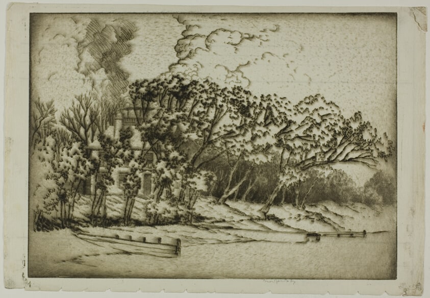 Charles Deering's Evanston Home, Seen from the Lake