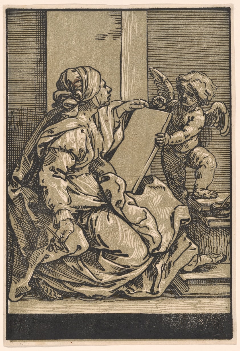 Sibyl Holding a Tablet with a Winged Putto