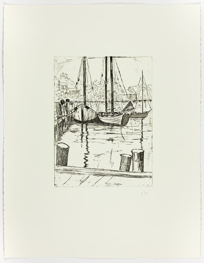 Gloucester Harbor - Three Boats