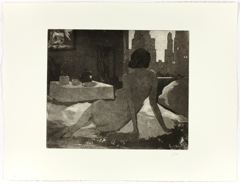 Nude with City Scene