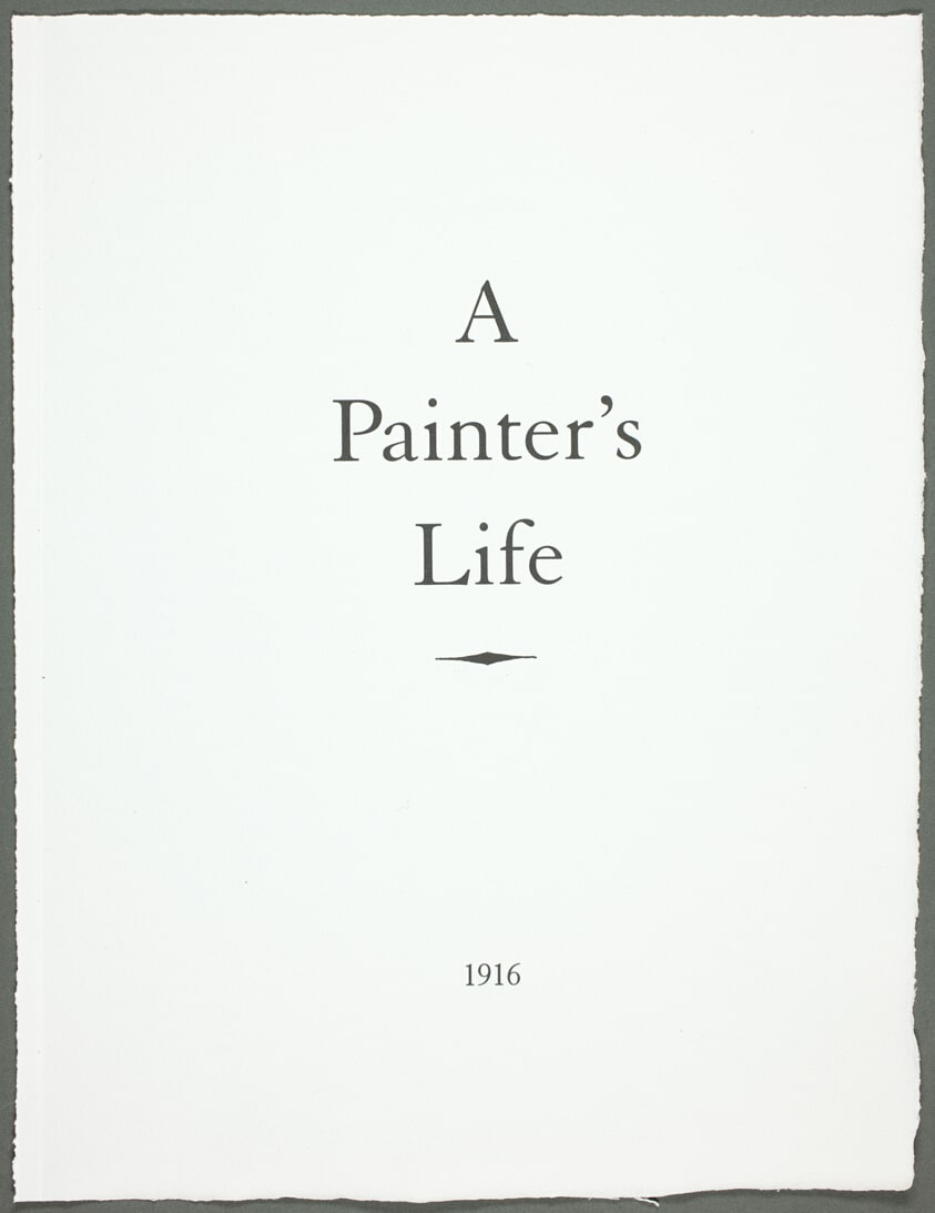 Title Page, from A Painter’s Life