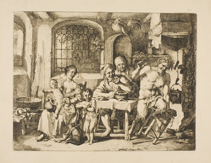 Satyr in a Peasant's House, in the Style of Jordaens