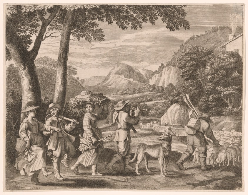 Returning from Work, Plate 12 from Pastorales