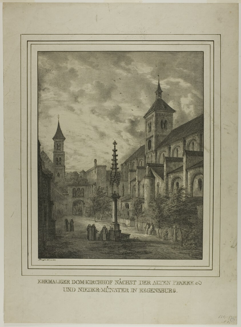 Former Cathedral Churchyard near the Old Rectory and Minster in Regensberg
