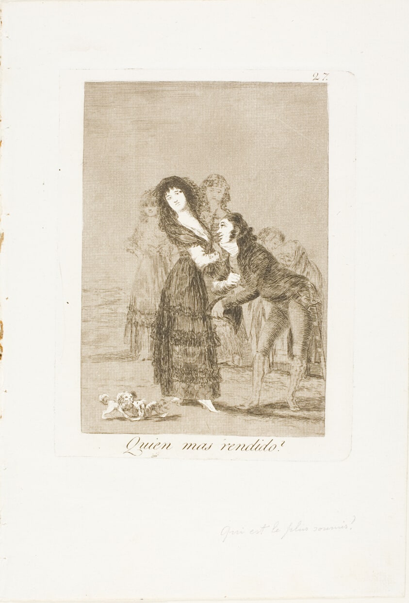 Which of Them is the More Overcome?, plate 27 from Los Caprichos
