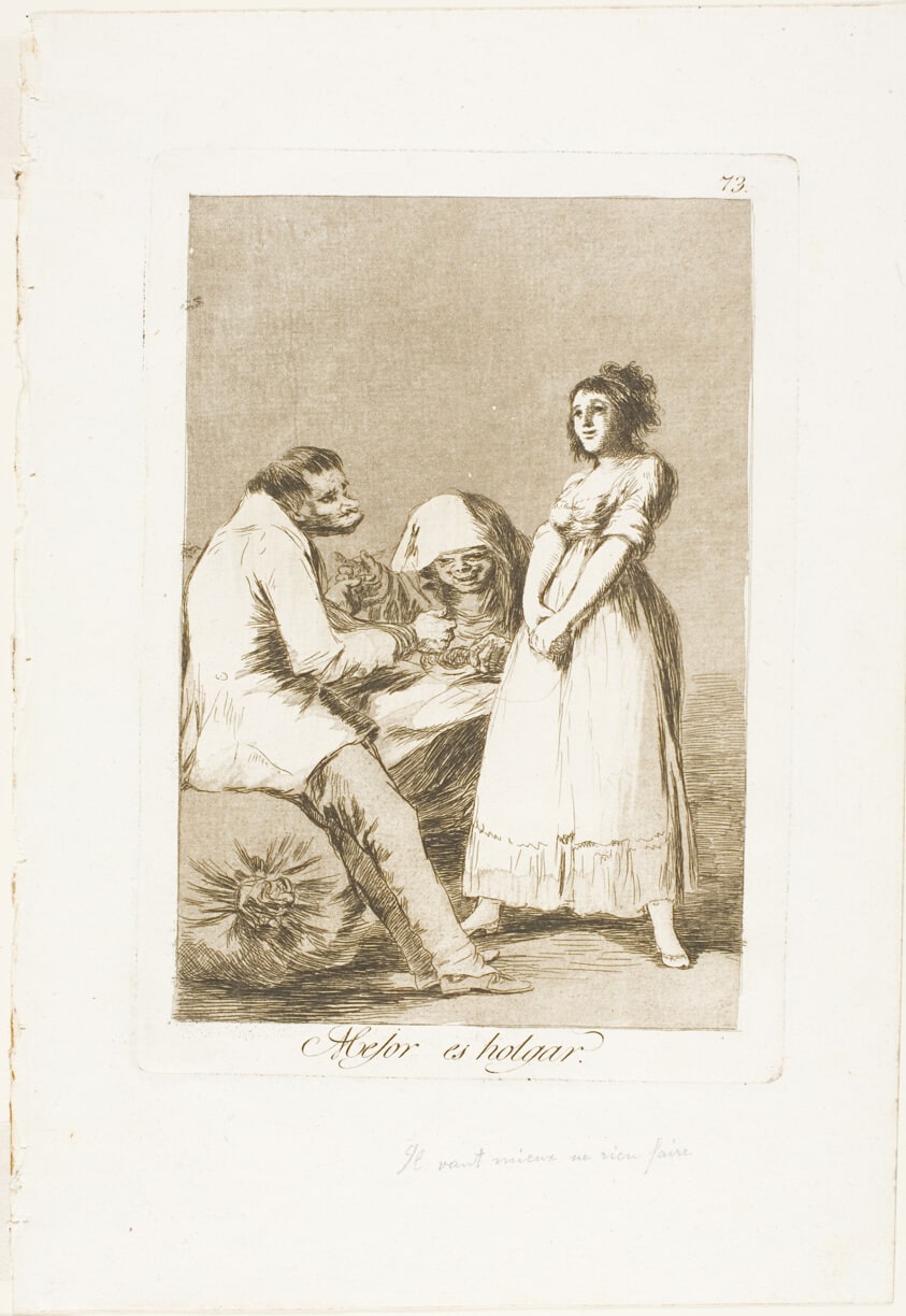 Is It Better To Be Lazy?, plate 73 from Los Caprichos