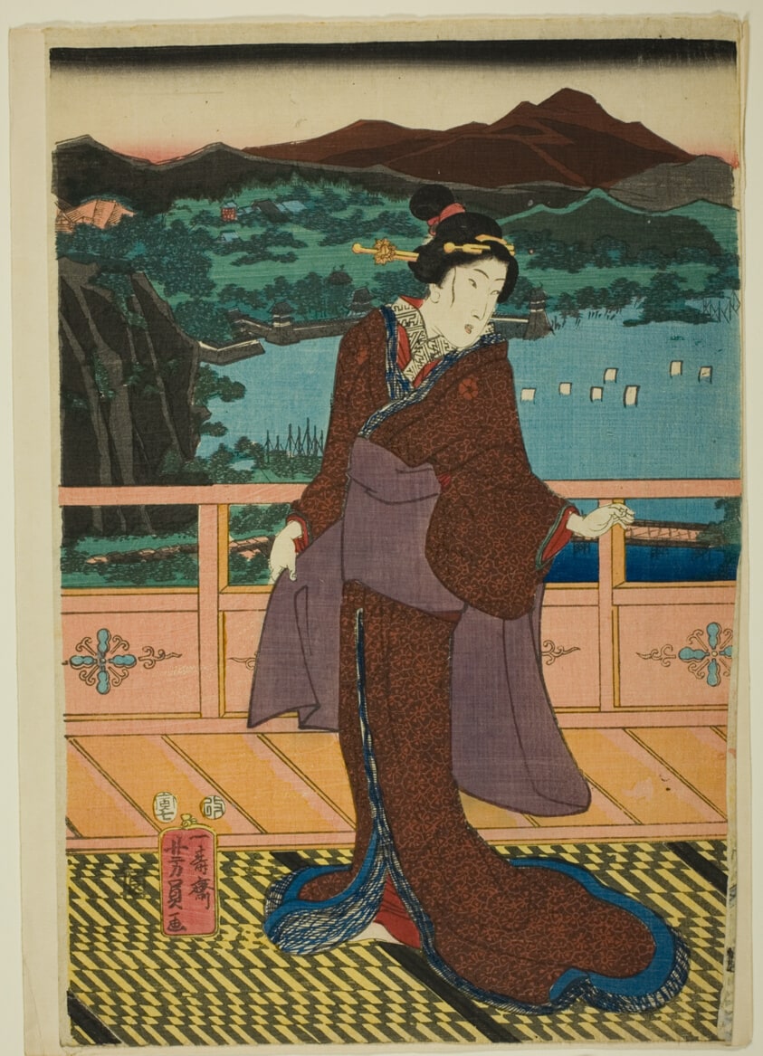 The Eight Views at Lake Biwa in the Evening (Omi Hakkei Moku)
