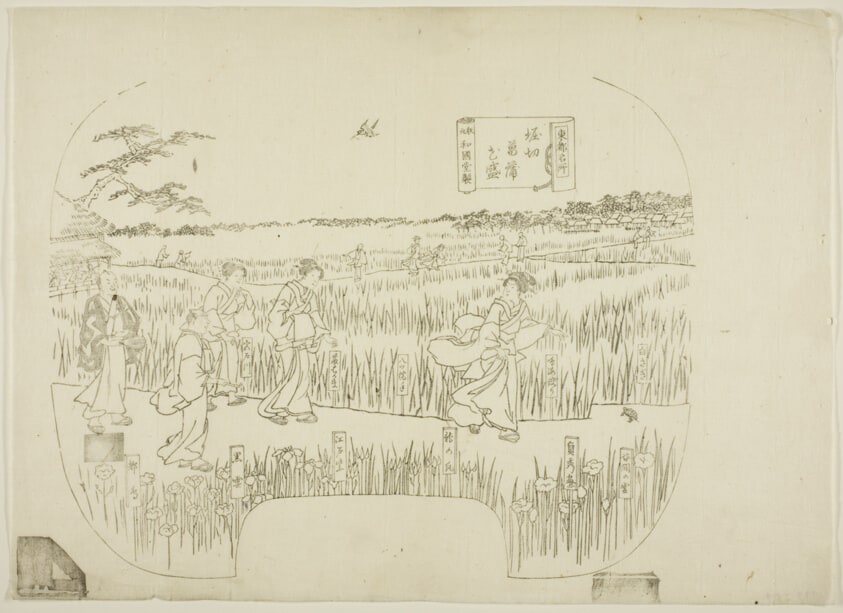 Key block for a print from the series "Toto meisho" (Famous Views of the Eastern Capital)
