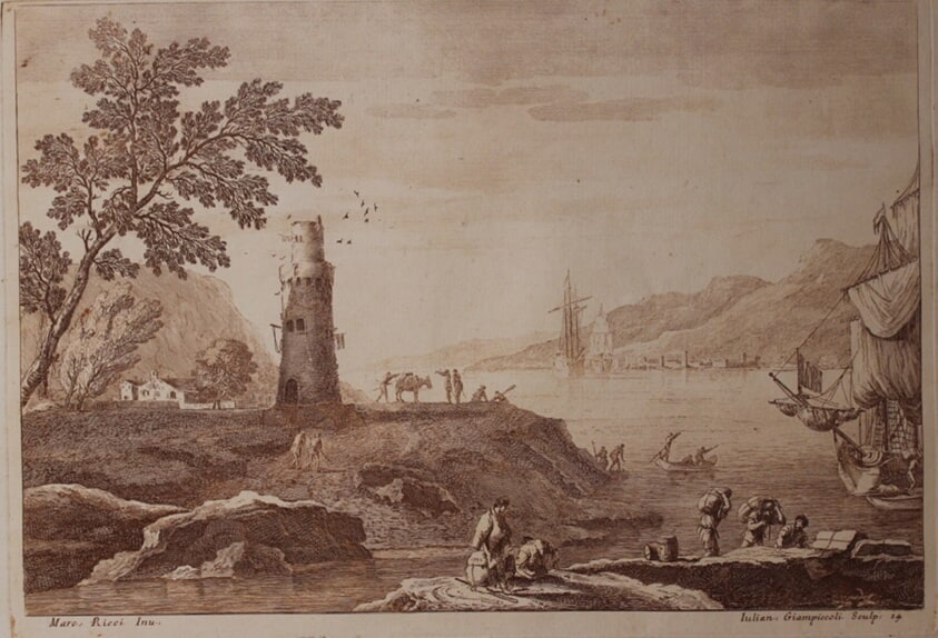 Port with a Lighthouse, from Primas has decem et octo Tabulas