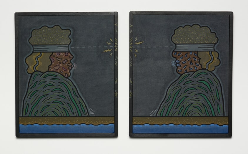 Untitled (Blindfolded Figure Facing Left and Blindfolded Figure Facing Right)