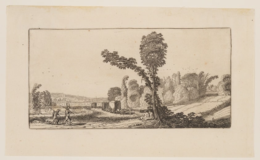Landscape with Hunters and Hay-Carts, from Six Landscapes