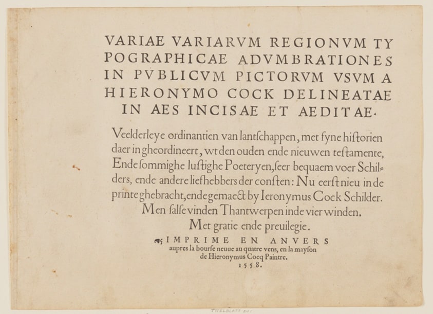 Title Page, from Landscapes with Biblical and Mythological Scenes