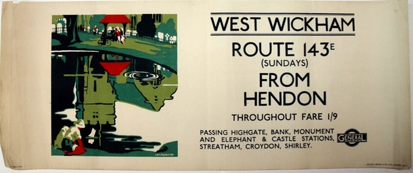 West Wickham: Route 143E Sundays from Hendon