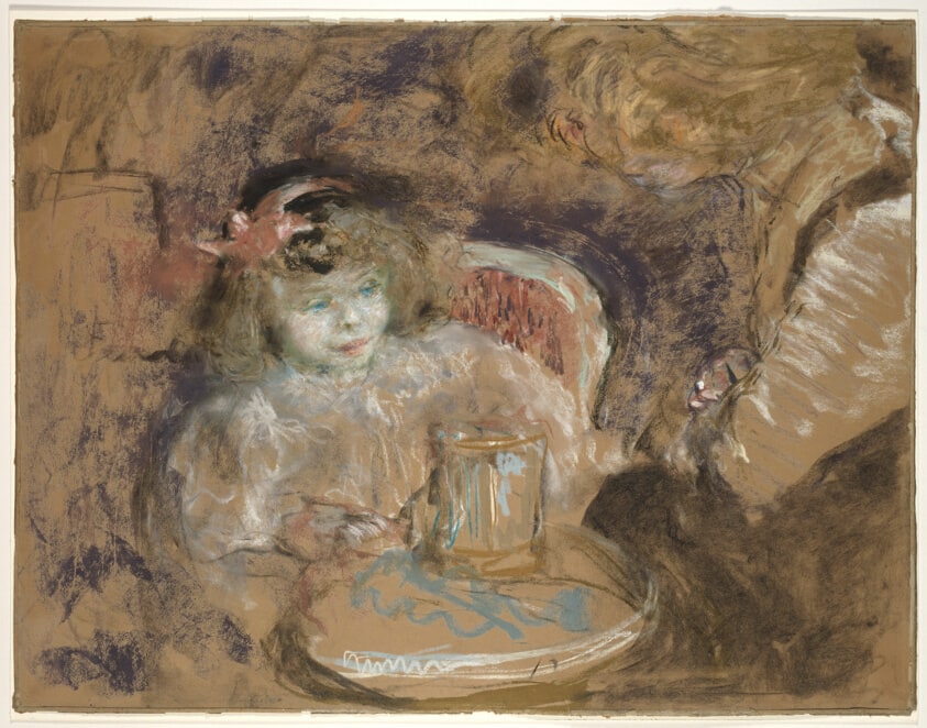 Girl and Woman Seated at Table