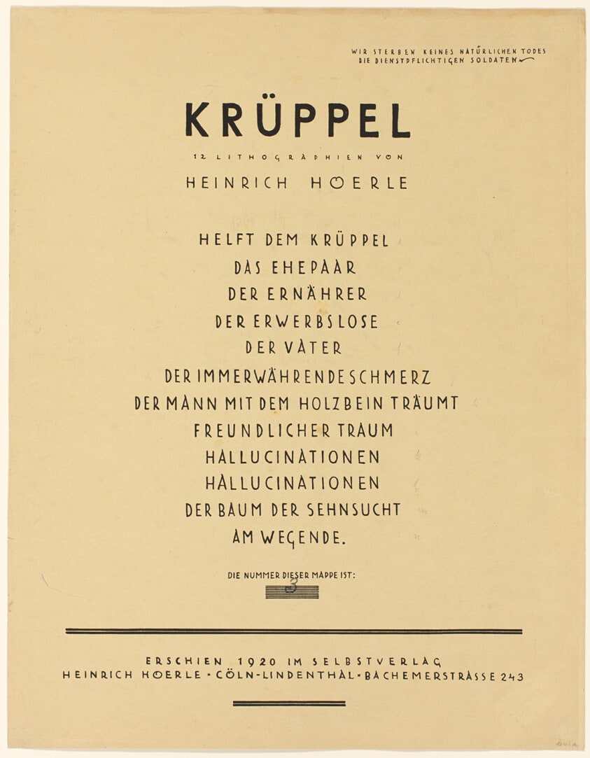 Title Page, from Krüppel