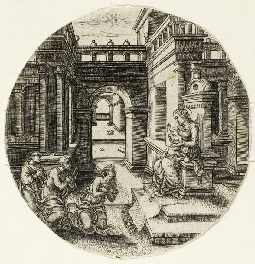 The Virgin Seated on an Altar