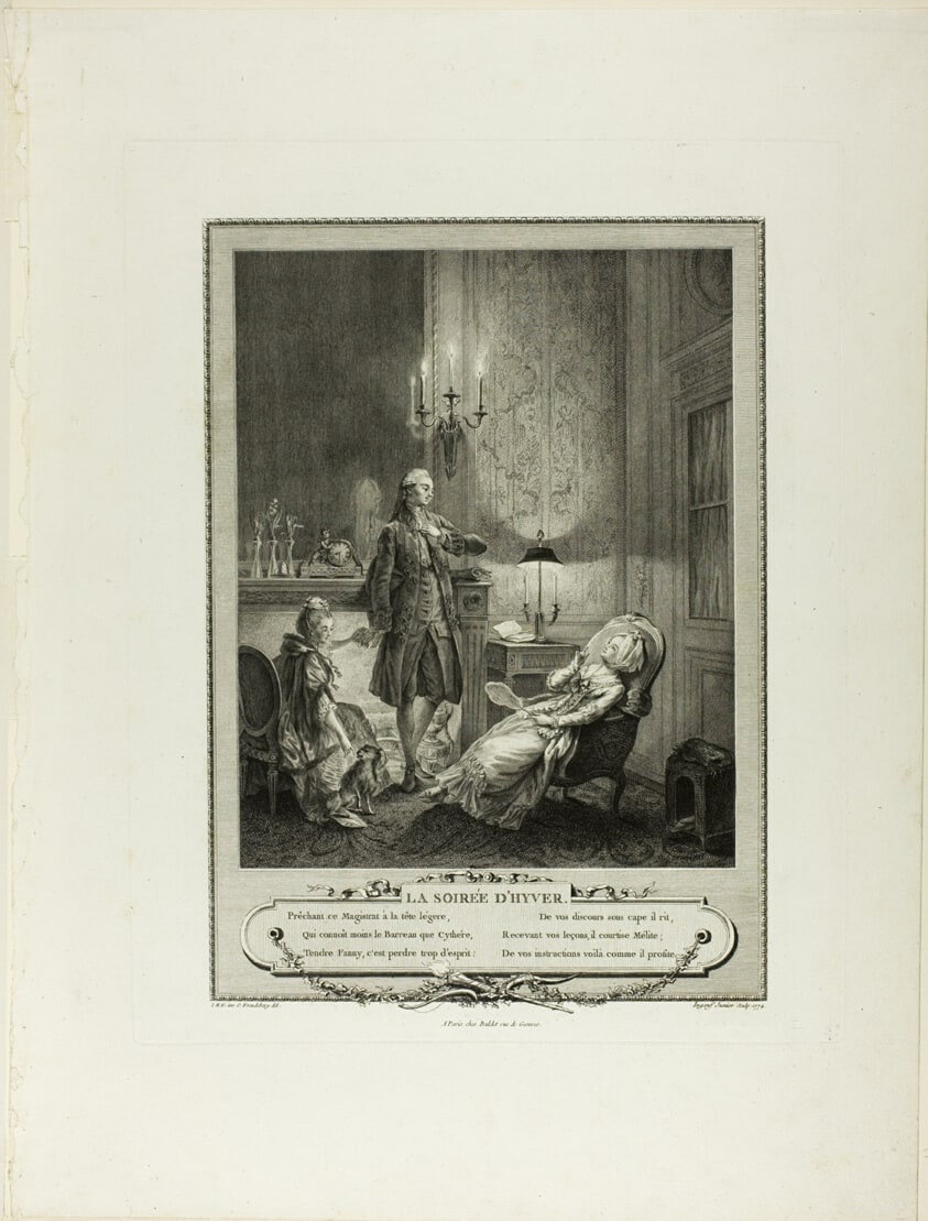 La Soiree d'Hyver (Winter Evening, from from Monument du Costume Physique et Moral de la fin du Dix-huitième siècle)