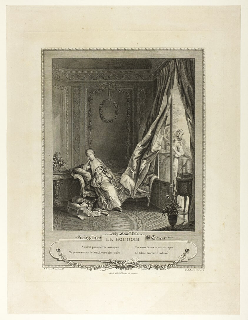 Le Boudoir (The Boudoir, from Monument du Costume Physique et Moral de la fin du Dix-huitième siècle)