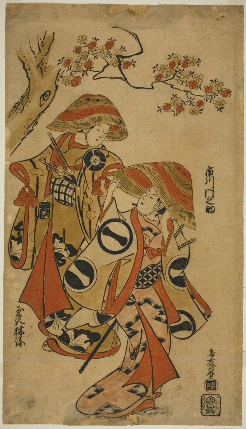 The Actors Ichikawa Monnosuke I and Tamazawa Rinya