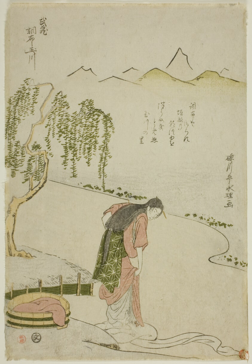 The Chofu Jewel River in Musashi Province (Musashi Chofu no Tamagawa), from an untitled series of Six Jewel Rivers
