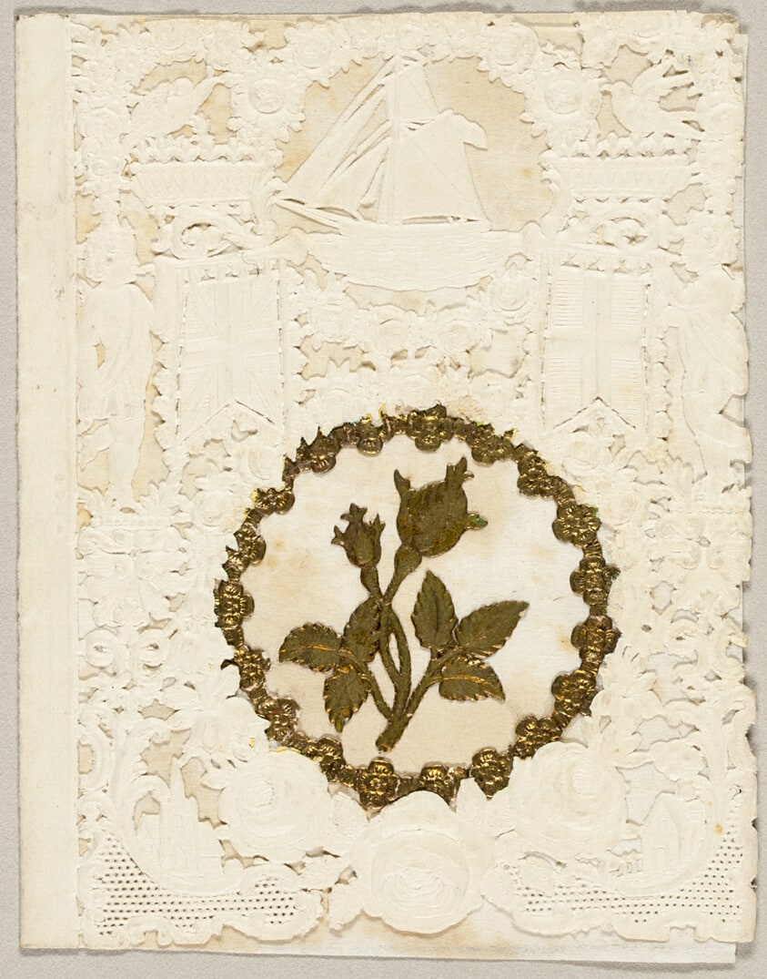 Untitled Valentine (Gold Flowers in a Wreath)