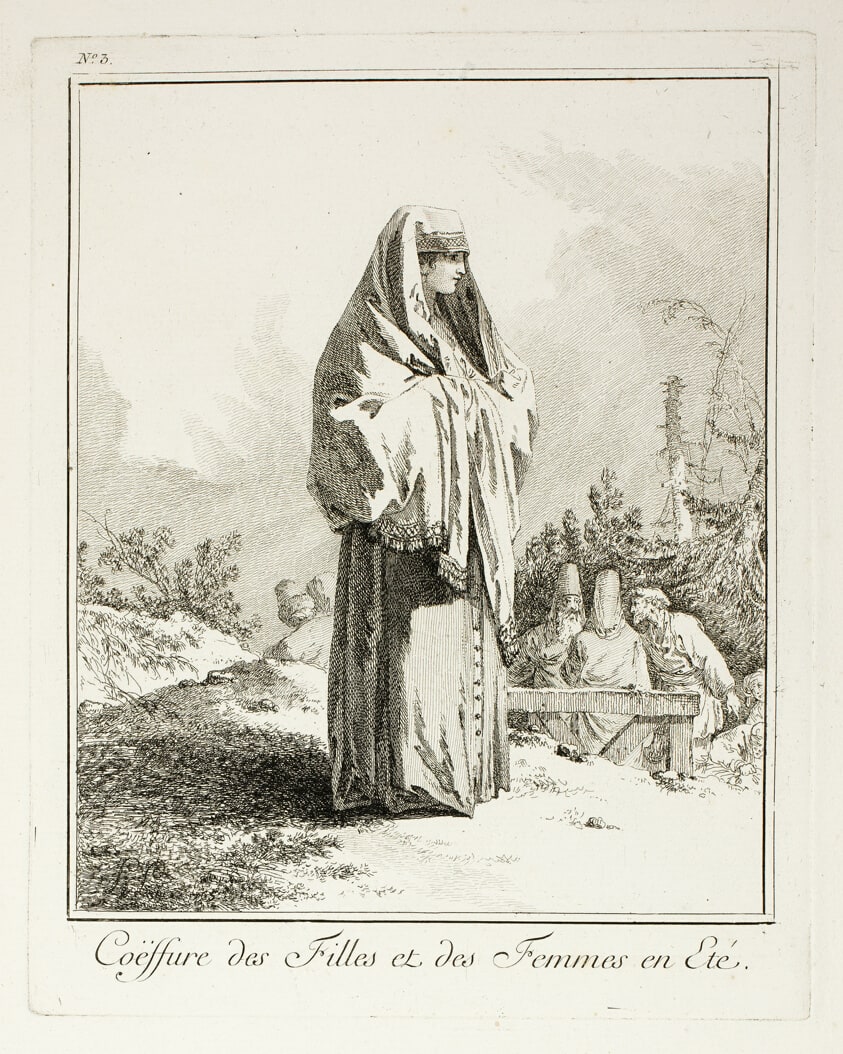 Coeffure des Filles et des Femmes en Ete (Headdress for Girls and Women in the Summer, plate three from Divers Habillements des Peuples du Nord)