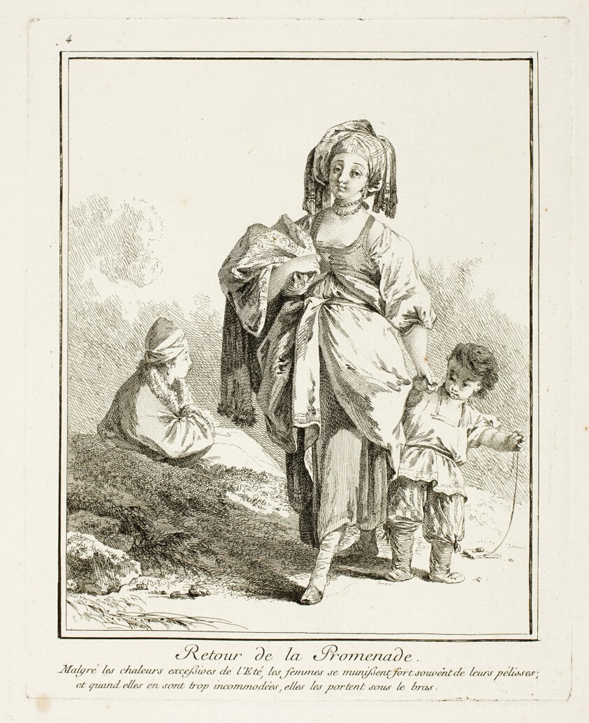 Retour de la Promenande (Returning from the Walk, plate four from Divers Habillements des Peuples du Nord)
