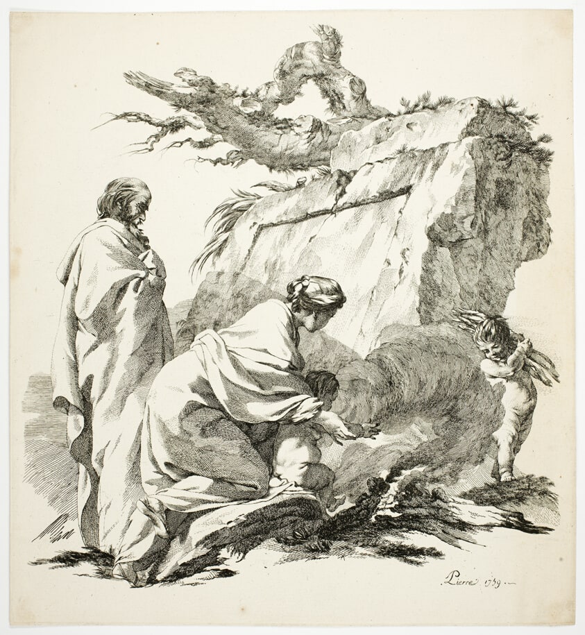 The Virgin Warms Jesus' Hands in the Fire
