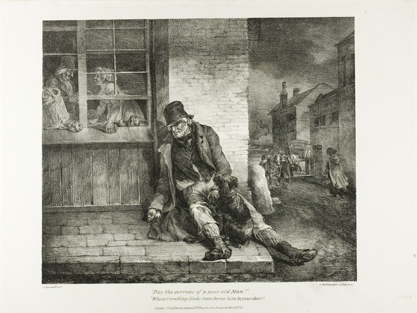 Pity the Sorrows of a Poor Old Man!... plate 2 from Various Subjects Drawn from Life and on Stone (The English Suite)