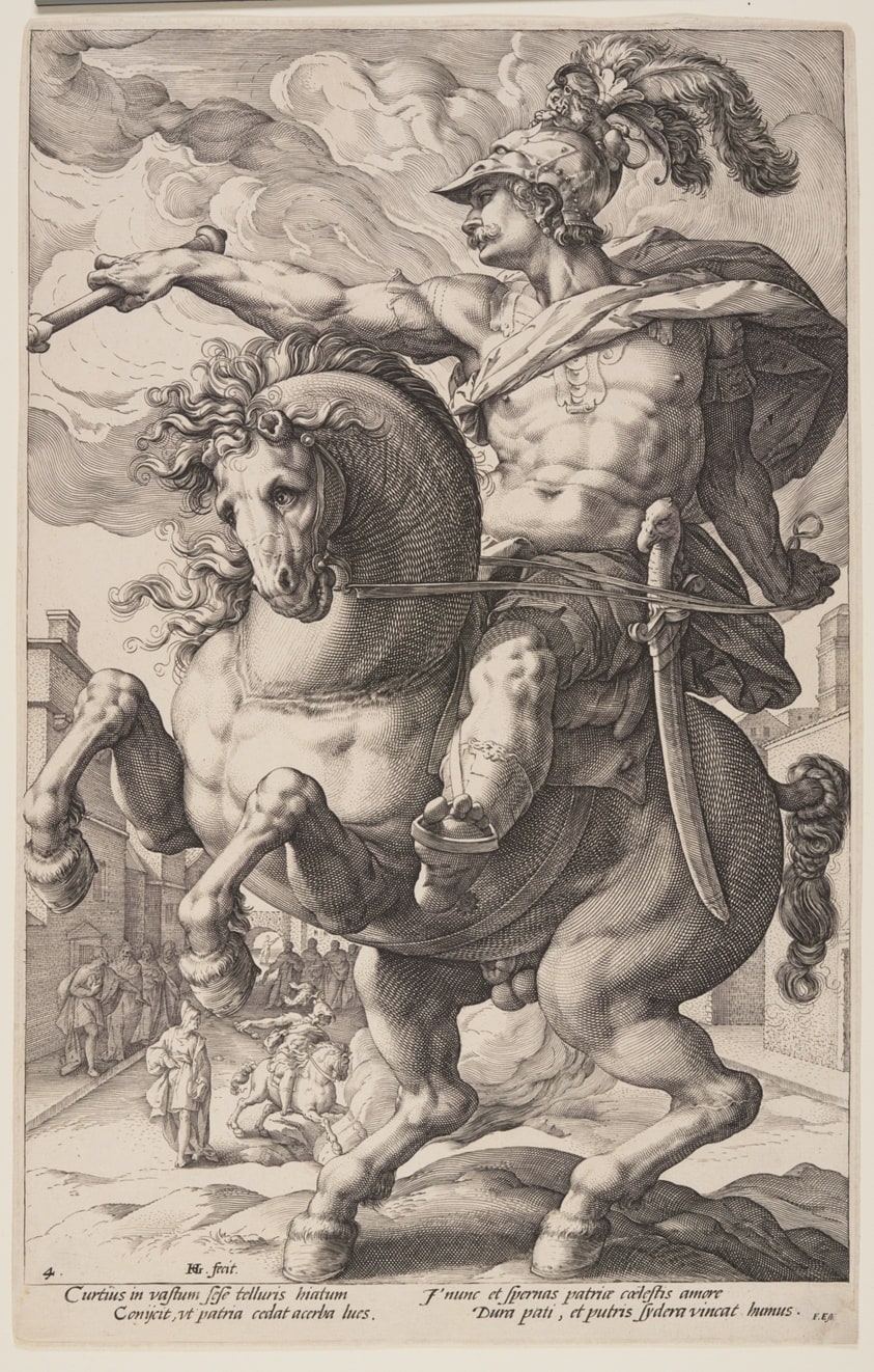 Marcus Curtius on Horseback, from The Roman Heroes