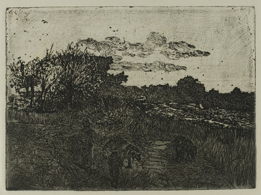 Country at Sunset with Swineherds
