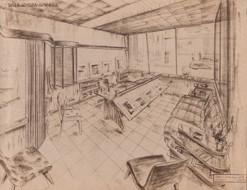Vincent Kling Studios Art Directors Office, Chicago, Illinois, Plan and Elevations
