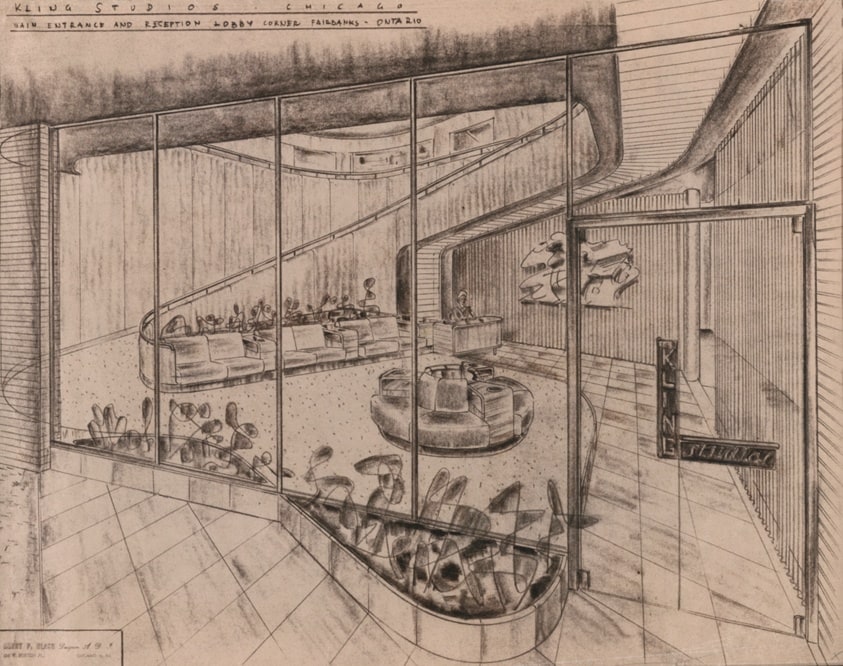 Vincent Kling Studios Main Entrance and Reception Lobby, Chicago, Illinois, Perspective