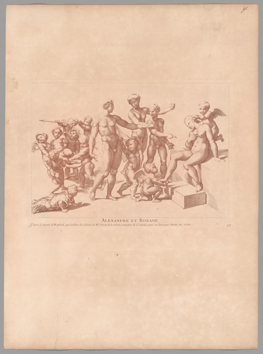 Alexandre et Roxane, from Recueil d'estampes d'après les plus beaux tableaux et d'après les plus beaux desseins qui sont en France (Cabinet Crozat)