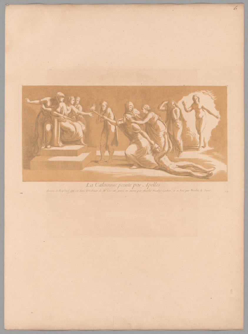 La Calomnie (The Calumny of Apelles), from Recueil d'estampes d'après les plus beaux tableaux et d'après les plus beaux desseins qui sont en France (Cabinet Crozat)