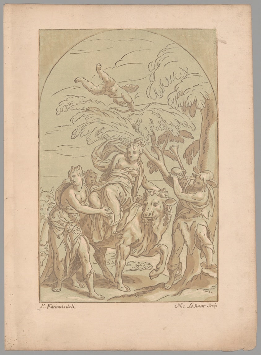 The Rape of Europa, from Recueil d'estampes d'après les plus beaux tableaux et d'après les plus beaux desseins qui sont en France (Cabinet Crozat)
