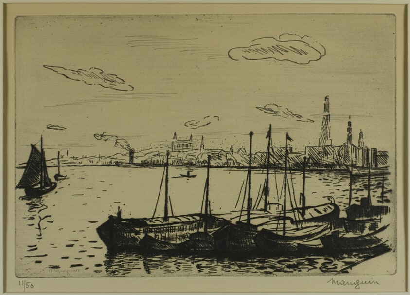 Untitled (Ships in a Harbor)