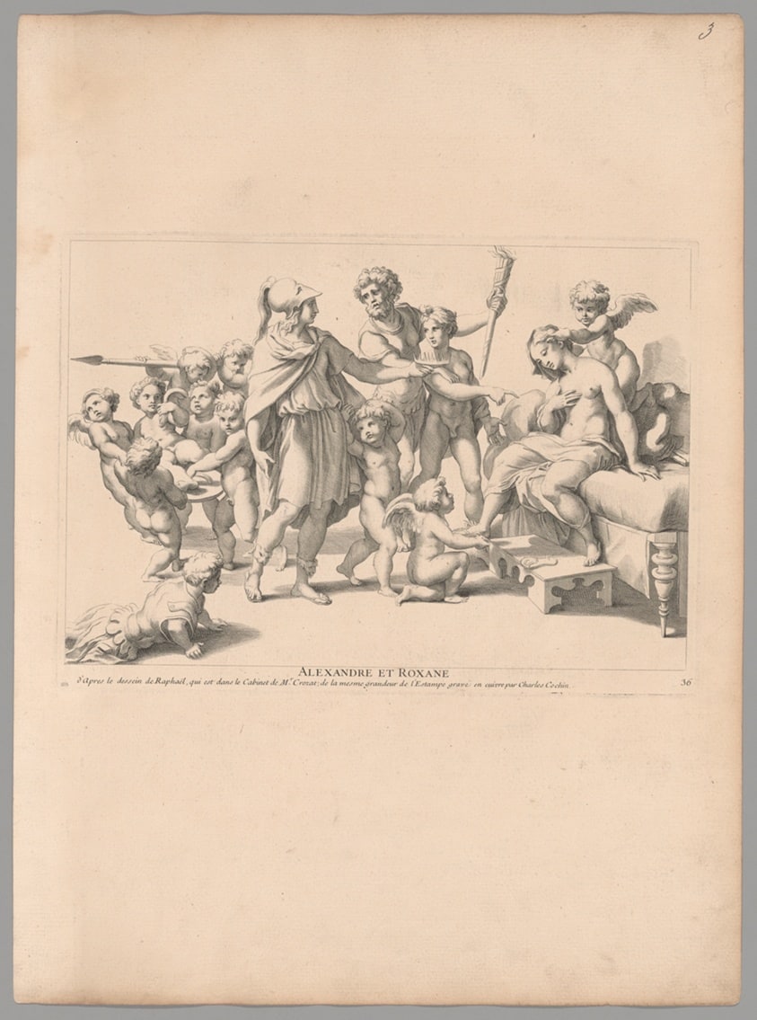 Alexandre et Roxane, from Recueil d'estampes d'après les plus beaux tableaux et d'après les plus beaux desseins qui sont en France (Cabinet Crozat)