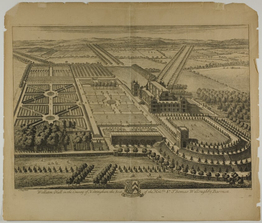 Wollaton Hall in the County of Nottingham, plate 68 from Britannia Illustrata