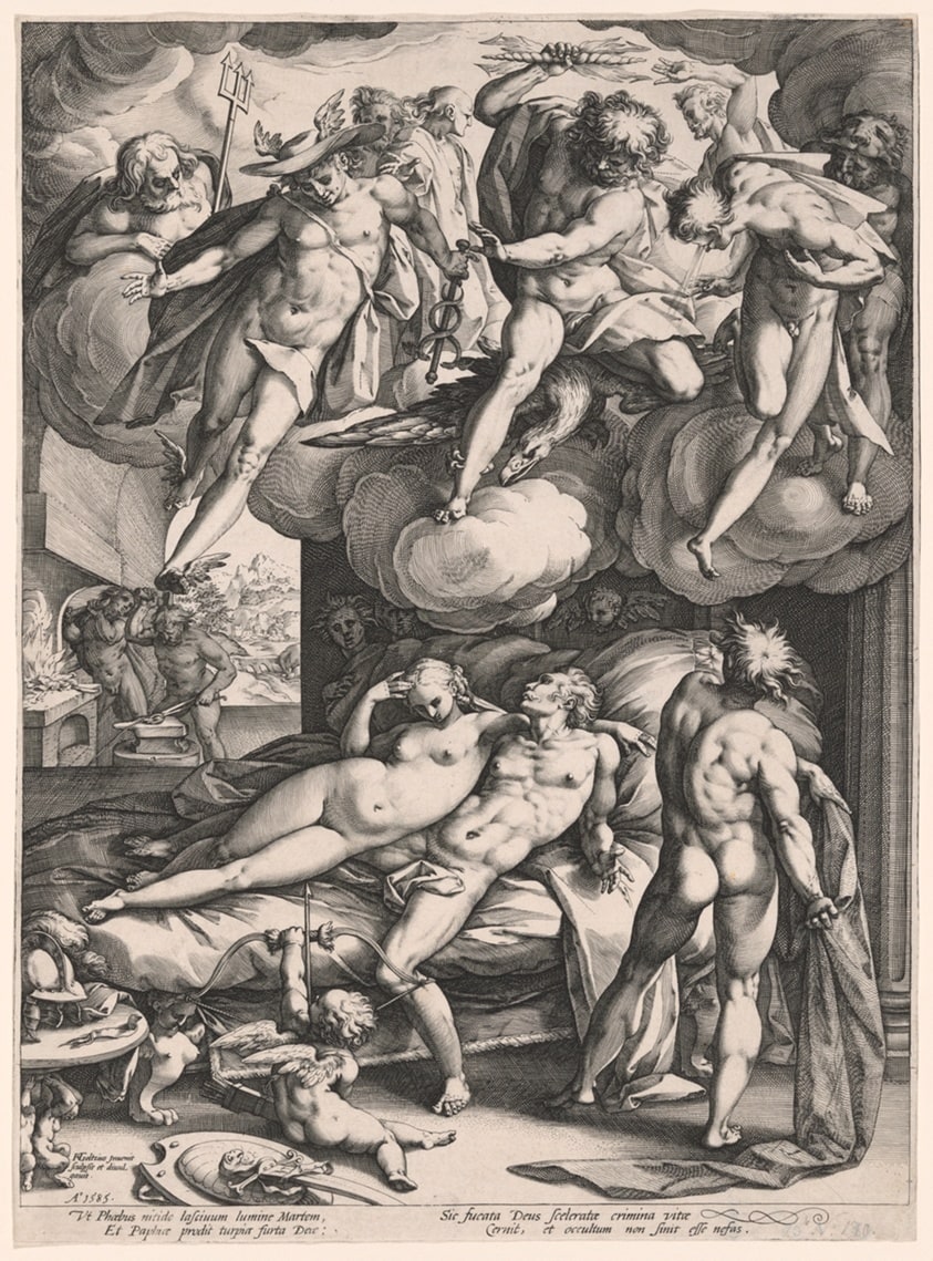 Mars and Venus Surprised by Vulcan