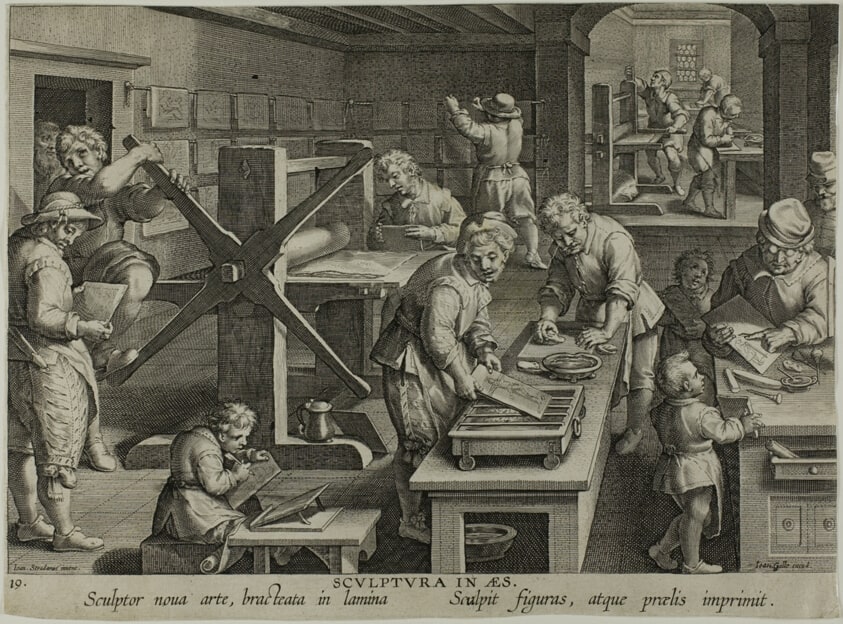 The Invention of Copper Engraving, from Nova Reperta
