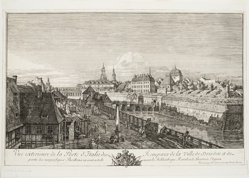Exterior View of the Italian Gate of the Ramparts of the Town of Dresden
